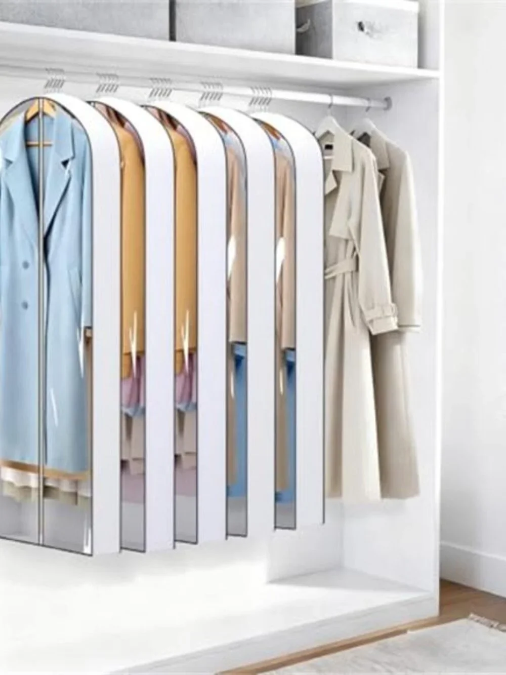 Garment Bags Long Dress Storage Closet Hanging Cover Zipper Breathable 5 Pack